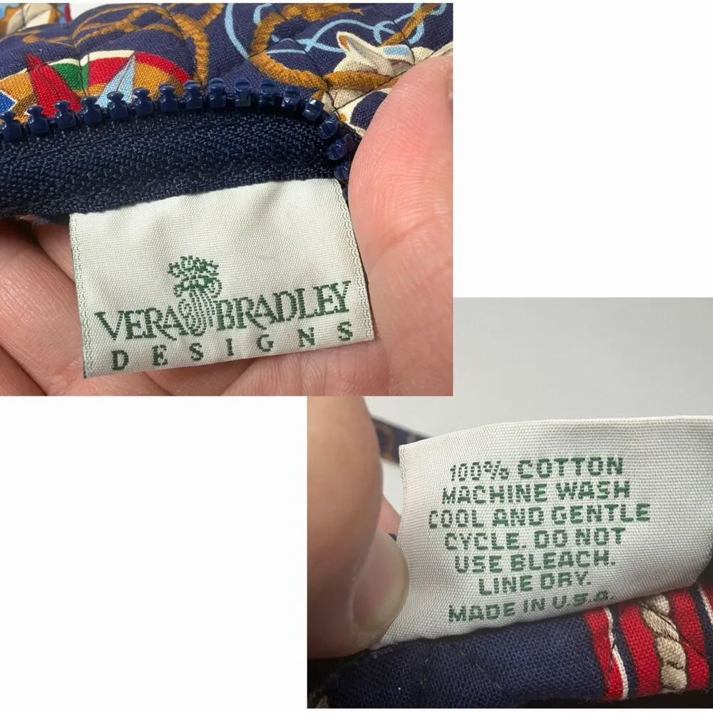 Vera Bradley Regatta 1994 Vintage Navy Duffel Travel Bag Retired - Picture 3 of 16